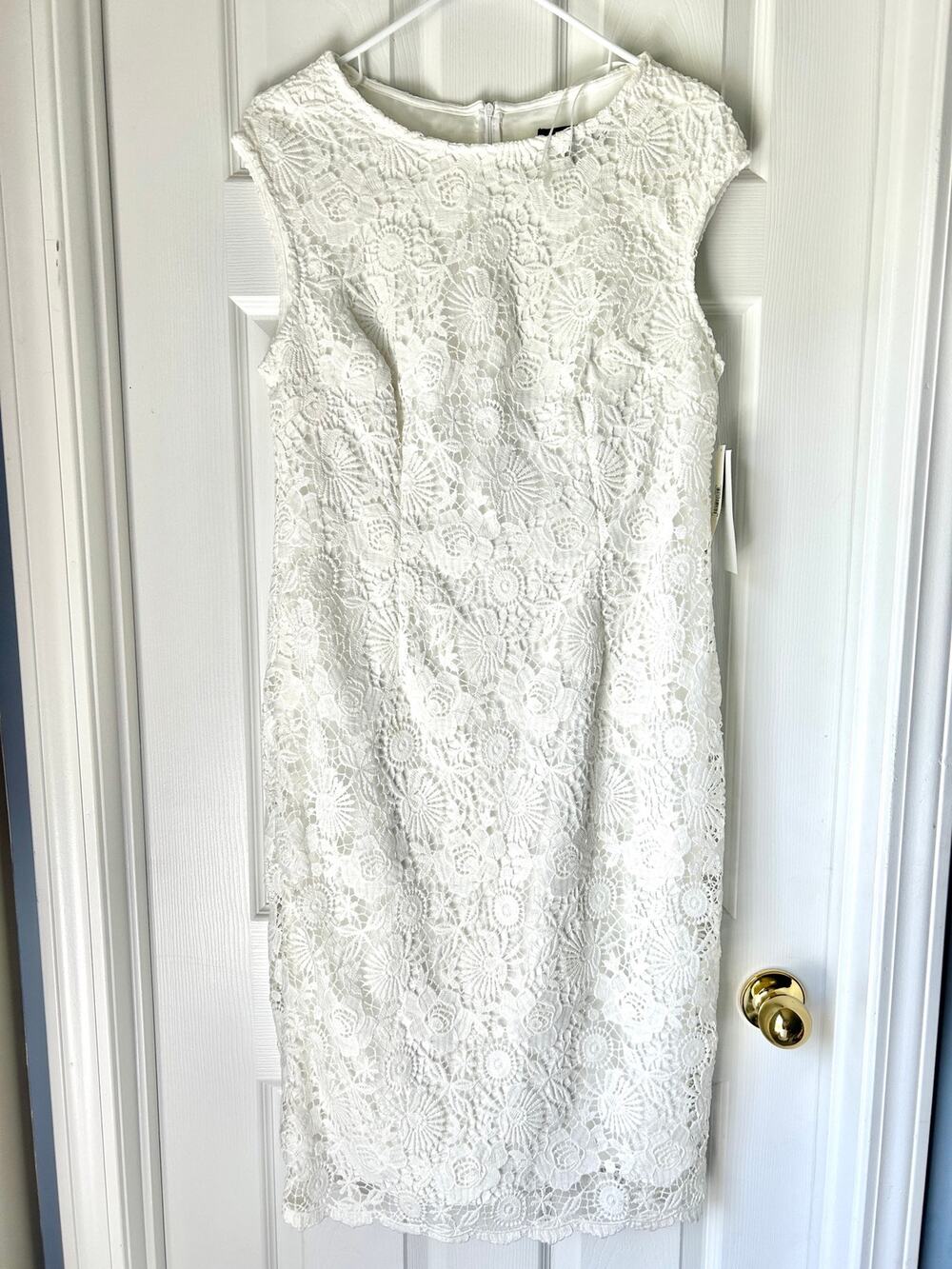 Ivy and Blu Floral Eyelet Lace Midi Dress NWT Sz 10 Wedding Shower white